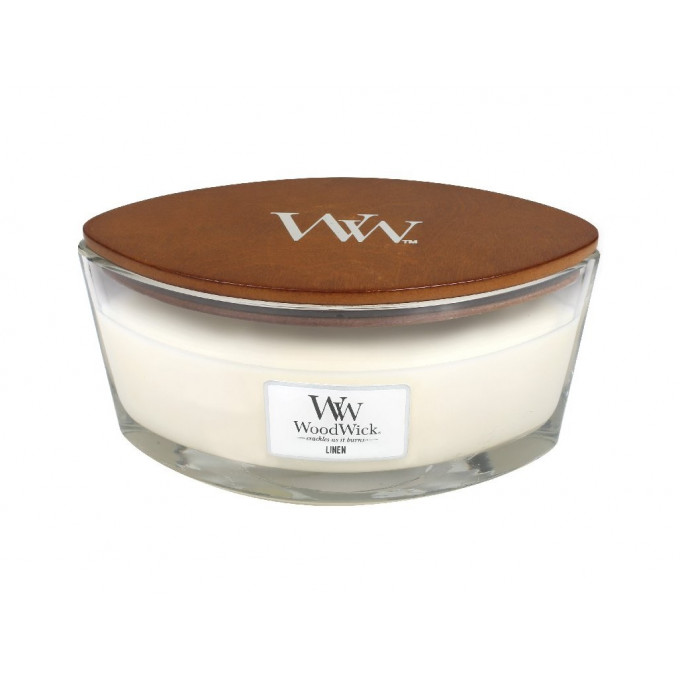 WoodWick Linen svíčka loď 453.6 g