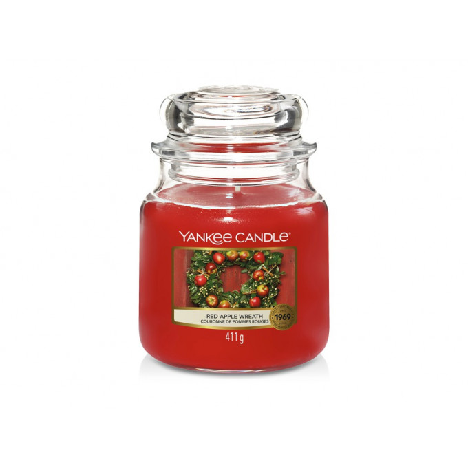 Yankee Candle Red Apple Wreath vonná svíčka střední 411 g