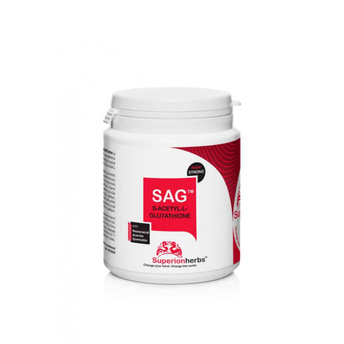 Superionherbs S-acetyl-L-Glutathion, SAG, 90 kapslí