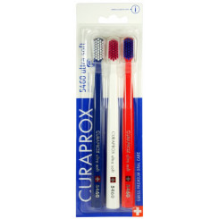 Curaprox Zubní kartáček Ultra Soft 5460 3-pack (modrý, červený a bílý)