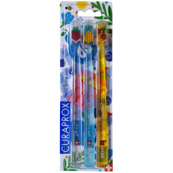 Curaprox Zubní kartáček Ultra Soft 5460 3-pack SUMMER Picnic (průhledný, modrý a oranžový)