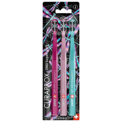 Curaprox Zubní kartáček Super soft 3960 3-pack DRAGONFLY (vínový, růžový a tyrkysový)