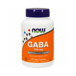NOW Foods GABA 750 mg, 100 rostlinných kapslí