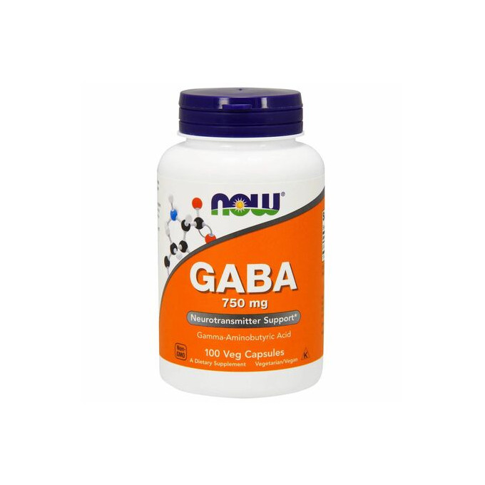 NOW Foods GABA 750 mg, 100 rostlinných kapslí