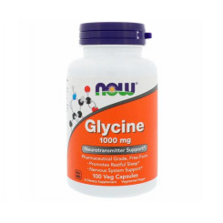 NOW Foods Glycin 1000 mg, 100 rostlinných kapslí