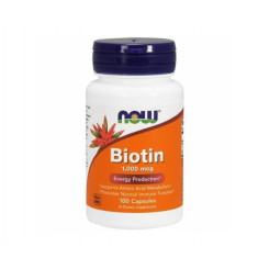 NOW Foods Biotin 1000 mcg, 100 kapslí