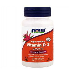 NOW Foods Vitamin D3 2,000 IU 240 kapslí