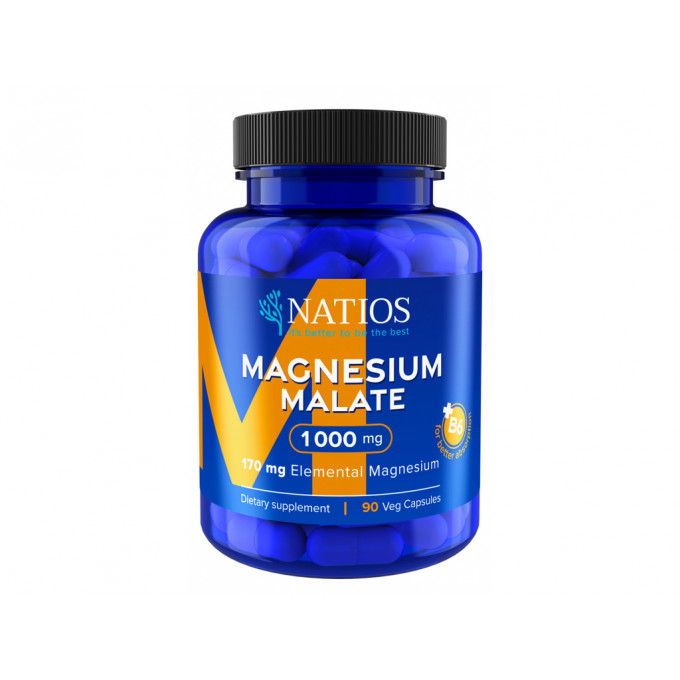 Natios Magnesium Malate 1000 mg + B6 100 kapslí