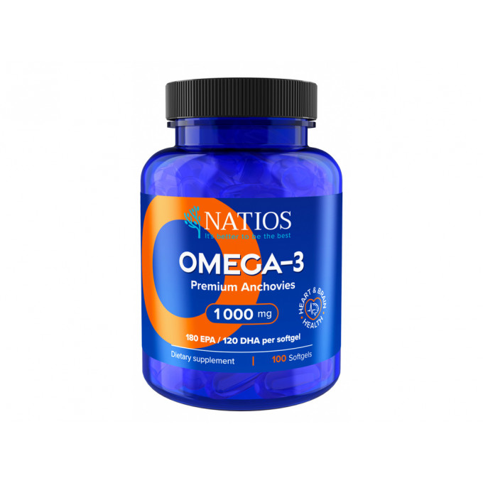 Omega-3 Premium Anchovies, 1000 mg, 100 softgel kapslí