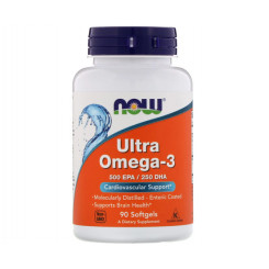 NOW Foods Ultra Omega 3 500 EPA/250 DHA 90 softgel kapslí