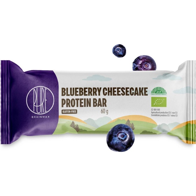 BrainMax Proteinová tyčinka- Borůvkový cheesecake BIO 60 g