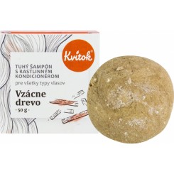 Kvitok Tuhý šampon s kondicionérem pro tmavé vlasy Vzácné dřevo 50 g
