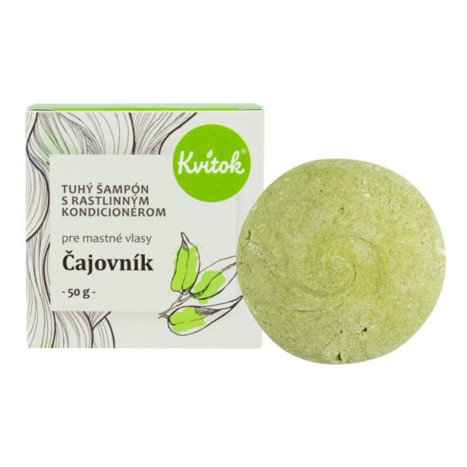 Kvitok Tuhý šampon s kondicionérem pro mastné vlasy Čajovník 50 g