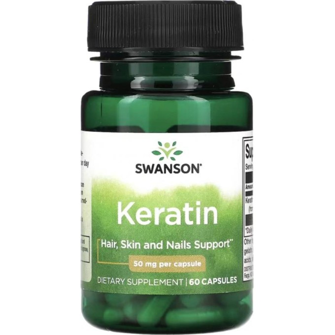 Swanson Keratin 50 mg 60 kapslí