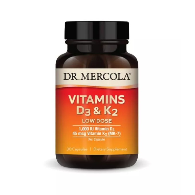 Dr. Mercola Vitamín D3 1000 IU + K2 30 kapslí Dr. Mercola Vitamín D3 1000 IU + K2 30 kapslí