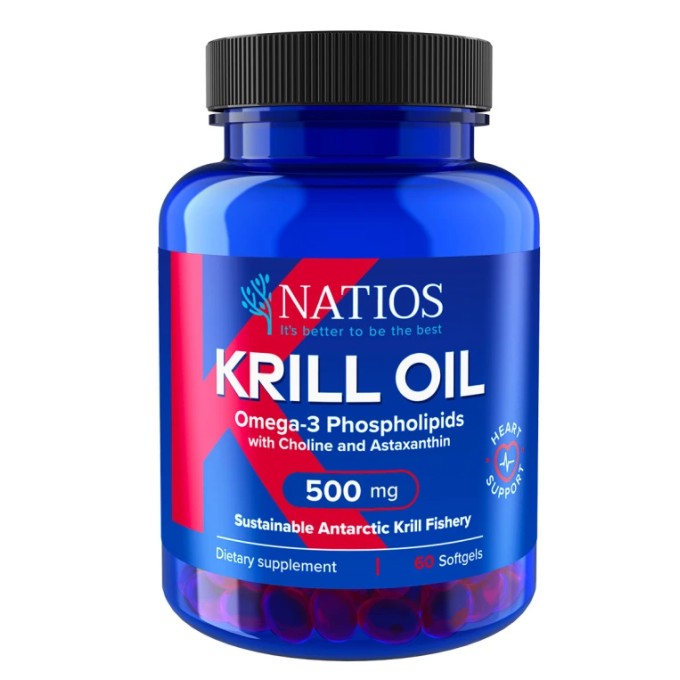 Natios NATIOS Krill Oil- Olej z antarktického krilu s astaxantinem 500 mg 60 softgel kapslí