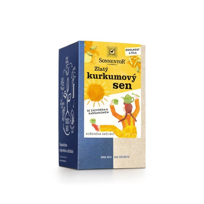 Sonnentor Zlatý kurkumový sen BIO čaj 18 sáčků