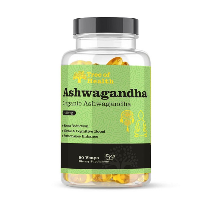 Tree of Health Organic Ashwagandha 450mg 90 vegetariánských kapslí
