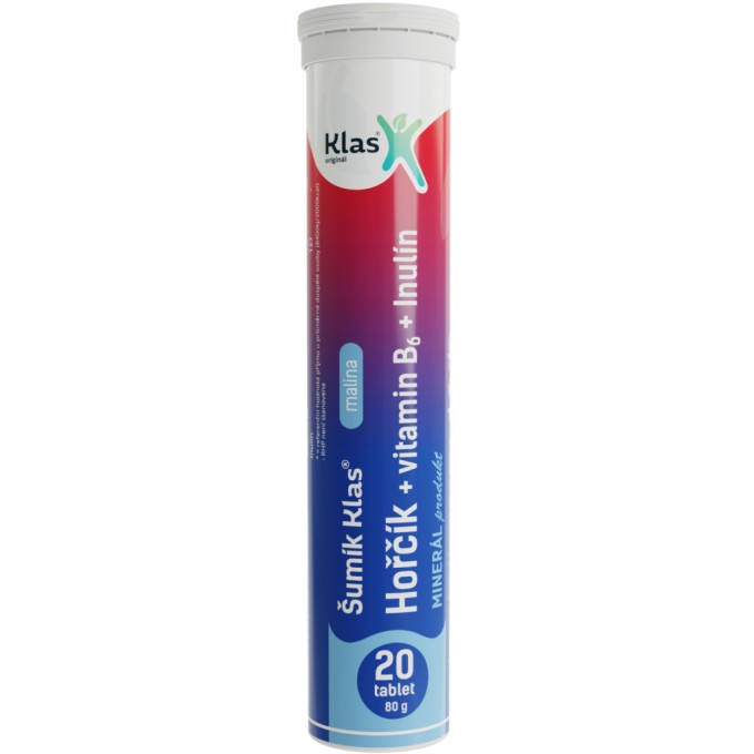 Klas Šumík Hořčík + vitamín B6 (příchuť malina) 20 tablet